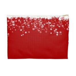 Red Accessory Pouch with White Snow